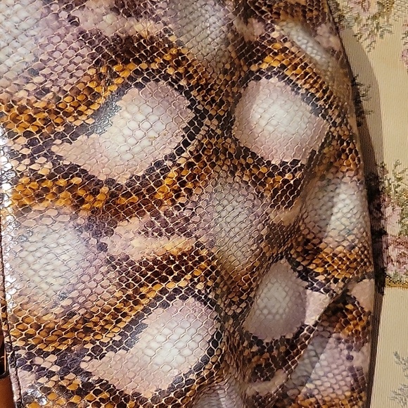 Dooney & Bourke Brown and Tan Snake Print Shoulder Bag - Picture 3 of 8